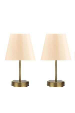 2-teiliges Set Marla Modern Metal Leg Fabric Head Table Lamp Lampshade MARLAEE - 1