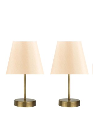 2-teiliges Set Marla Modern Metal Leg Fabric Head Table Lamp Lampshade MARLAEE - 2