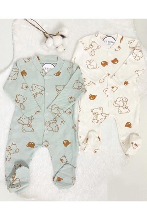 2-teiliges Strampler-Set für Babys mit Teddybär-Muster, Neugeborenen-Outfit - 1