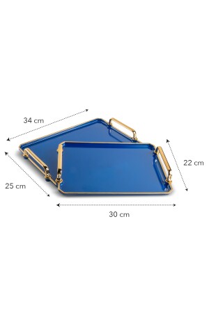 2-teiliges Tablett in Marineblau, Präsentation, dekoratives Heimgeschirr, Küche, Tee, Kaffee, LCA348211 - 8