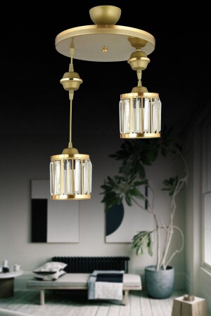 مجموعة من 2 أسطوانة حجر البلور مع شريط صفراء فاخر شاندلي TYC00749552297 - Kraliçe