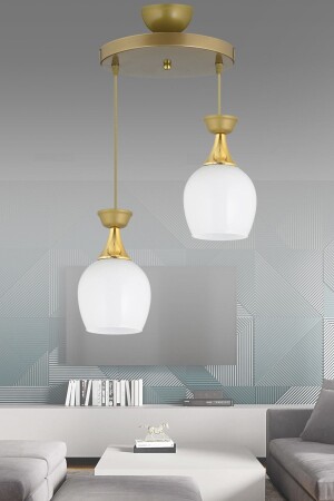 مكنسة مصباح من المنتظر 2 قديم جرة الجرس الزجاج الأبيض الصفراء الفاخرة الراقصة الحديثة الشنارة TYC00760115684 - Kraliçe