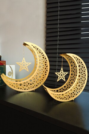 المجموعة من 2 طلاء معدني - ذهب - لوحات إسلامية - ديكورات المنزل - لوحات دينية - wamh106 - Wall Art İstanbul