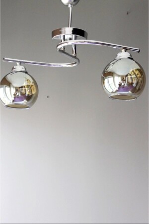 منز-إضاءة كروم خروق الزجاج غرفة المعيشة المطبخ بويراز 2 قطعة شمعة WERCXSD789 - AVİZEVİ