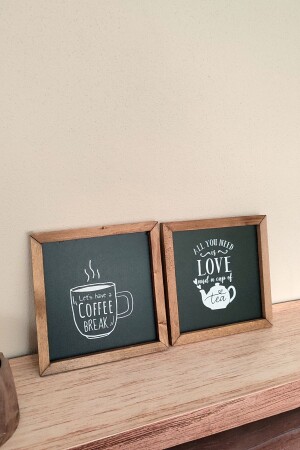 مجموعة من 2 لوحات مائدة أزياء خشبية (أسود) - Wooden Factory