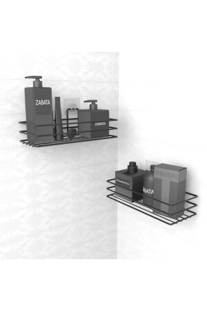 مجموعة من 2 غرف حمام ملصقة حمام شامبو حامل الجدار منظمة منظمة - Zabata