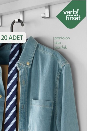 20 Adet Elbise Pantolon Gömlek Askı VARASK02 - 5