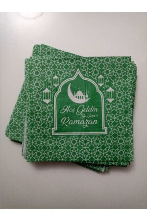 (منز) - مرحباً بكم في شهر رمضان طباعة نابكين خضراء لون 20 ميكرو - asöy