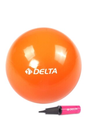 20 cm orangefarbener Pilates-Balance-Gymnastikball + Pilates-Ballpumpe - 1