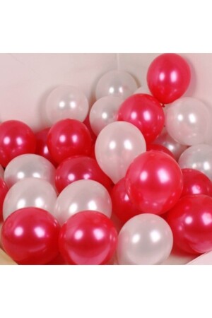 20 Metallic-Rot-Weiß-Luftballons – 12 Zoll, fliegend mit Helium (Set mit 2 Farben) - 1