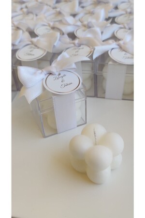 شمعة هدية من المنتج (منز) شمعة زفاف ولادة ختانة وعود خطبة زفاف مفلات عيد ميلاد 20 قطعة - Hediyelik Mumlar Design By Ece