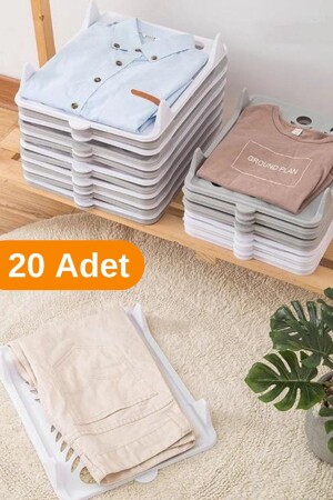 20 Stück – praktischer Schrank-T-Shirt-Kleider- und Hosen-Organizer, Regal-Organizer - 1