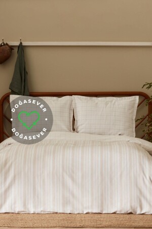 منز-طبيعة عاشقة الجيو القطن تحويل واحد غطاء غطاء البيت مجموعة بيج 200. 22. 01. 0036 - Karaca Home