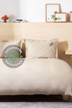 من الطبيعة المحبيين من الطبيعة الزهرة المزروعة غطاء غطاء القماش مجموعة خاكي مزدوجة 200. 22. 01. 0042 - Karaca Home