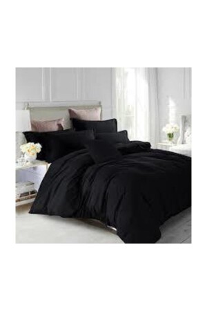 مجموعة غطاء القماش الأسود المرن المرن - 200 × 220 MERTM000293 - mer-tim ezberbozan ev tekstili