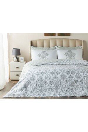 المنتج الممتاز من العنق الساتيني المزدوج المكون من القماش المزدوج المكون من 200 × 220 سم الفضة TYCXU7HEEN1687249313 - English Home