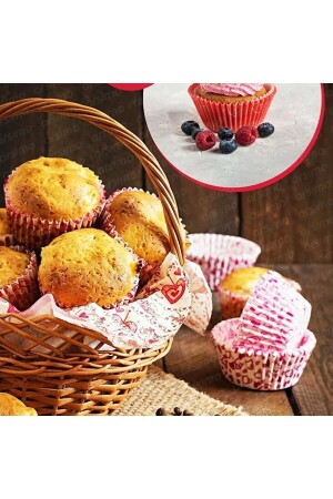 200 Adet Renkli Muffin Cupcake Kalıpları Kek Kapsülü Cupcake Muffin Kağıdı - 4