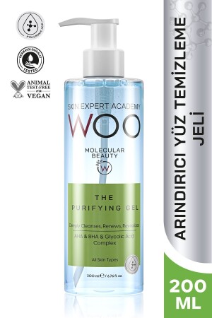 المكملات المتنظيفة المفتوحة جلي تنظيف الوجه الفعالة 200 مل مكثف تحفيز (AHA BHA) - Woo Skin Expert Academy