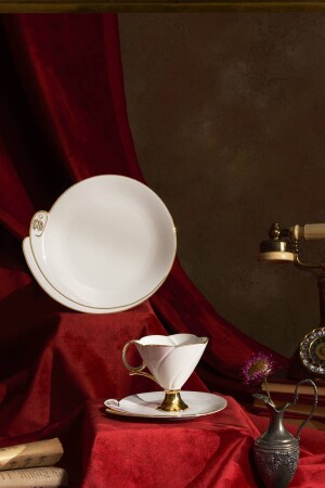 مجموعة الشاي من المبدأ من القرن من جمهورية م.ن.ز. لشخص واحد مع طبق كعك 200 مل - Karaca