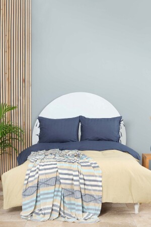 م.ن.ز-بايز إنديغو-بيز ريفيرسيبل مزدوج غطاء غطاء 200 - Karaca Home