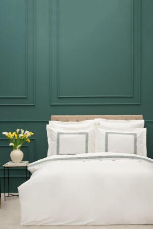 (منيز) البيضاء (كول سييرا) مزدوجة (بيركال) غطاء غطاء غطاء 200 - Karaca Home