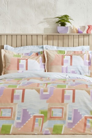 مـنـز - تشبـه مزدوج غطاء غطاء المـنـزيل مجموعة متعددة الألوان 200 - Karaca Home