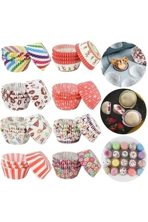 200 Stück bunte Muffin-Cupcake-Formen, Kuchenkapsel, Cupcake-Muffin-Papier - 1