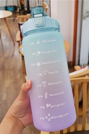 2000 ml Motivationswasserflasche Tritan Gym Wasserflasche BPA-frei 3D-Aufkleber Geschenk 2 Lt Motisyon01 - 2