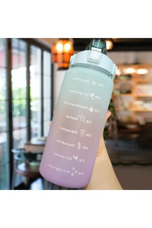 2000 ml motivierende Wasserflasche aus Tritan, für Fitnessstudio, Bpa-frei, 3D-Aufkleber, Geschenk - 6