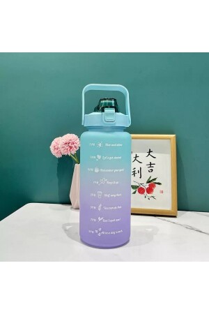 2000 ml motivierende Wasserflasche aus Tritan, für Fitnessstudio, Bpa-frei, 3D-Aufkleber, Geschenk - 7