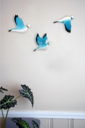 م.ن.ز-تزيين ثلاثي الحمام جدار زينة ثلاثي الطيور ديكور المنزل 2005 - SUME