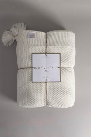 كريم ميكروتيكي مزدوج مع بومبوم على الحافة 200x220 37100 - Koza Home