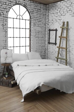 كتانة من المزق المزدوج 200x220 كريم URT-874. 20001. 024 - Dolce Bonita Home