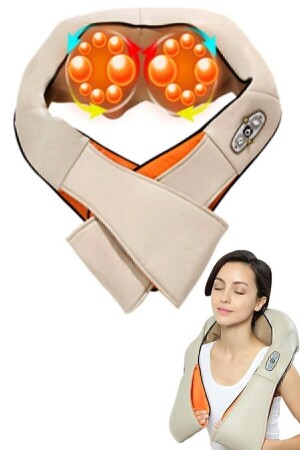 2021 Model Ovmalı Isıtmalı Masaj Aleti Boyun Sırt Bel Omuz Tüm Vücut Masaj Cihazı Krem - 0Pozitif