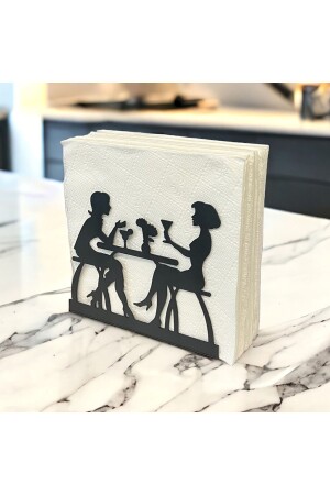 منز - محادثة موضوعة نابكين الأسود المعدني حامل 202102000035 - decorelax