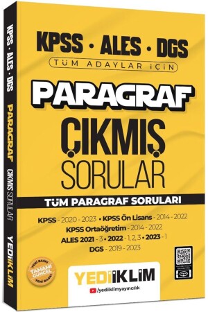 2024 Kpss Ales Dgs Paragraf Konularına Göre Çıkmış Sorular - 1