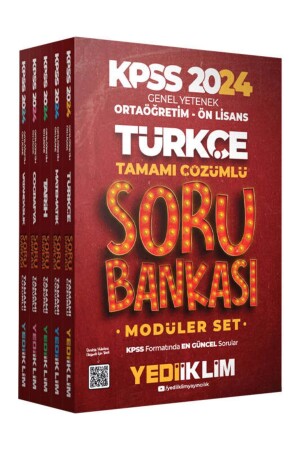 2024 KPSS Ortaöğretim - Önlisans GK-GY Tamamı Çözümlü Modüler Soru Bankası Seti - 2