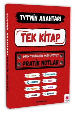 2024 Tyt'nin Anahtarı Tüm Dersler Tek Kitap Hafıza Teknikleriyle Müzik Destekli Pratik Notlar 023589 - 2