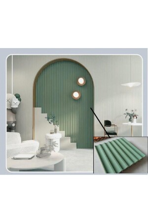 20x145cm 1 Adet Atc Mint Green Prefabrik Ofis Konut Dekoratif Pvc Kaplama Lambiri Duvar Paneli - 1