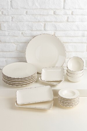 كريم من قديمات من قديم المدن 21 قطعة طعام الإفطار مجموعة ل 6 أشخاص - ŞURAMUTFAK