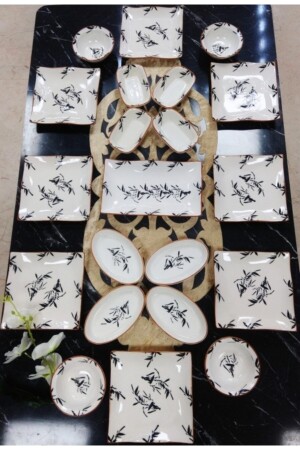 (منيز زيتيندالي) 21 قطعة وجبة إفطارية لـ 8 أشخاص - Yiğit Seramik Züccaciye