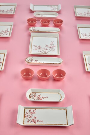 21-teiliges Frühstücksset mit quadratischem Sakura-Blumenmuster für 8 Personen 21-PIECE-SQUARE-SAKURA-FLOWER - 5
