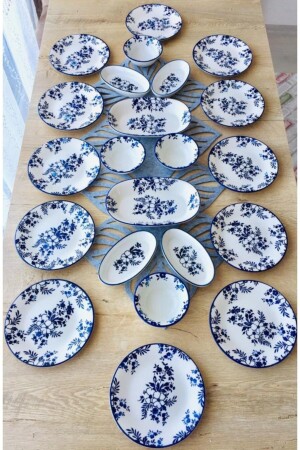 نمط منازل ياسين 22 قطعة إعداد الإفطار لـ 12 شخصًا Ysmnyvrkkhvlt1222 - VENÜS HOME DECORATION