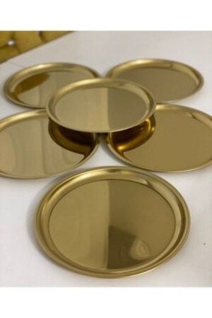 مـنـز-جـولـد تقديم الصفـة الديكورية الخدمة الصفـة الشاي، الوعد، الوعد، القهوة التقديم 22 سم 6 - Kumsal Hediyelik