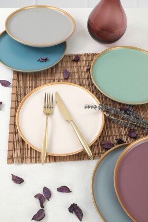 مادة من قوس قزح من الذهب الشبكة الشمالية لوحة كعكة 22 سم 6 قطع ST039206FX92A841700MAEF400 - Keramika