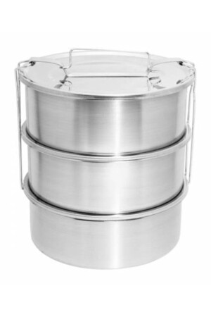 2,2 Lt Edelstahl 3-teilige Lunchbox Lebensmittelbehälter für 2–3 Personen 750 ml beheizbar 3 Behälter 15 x 18 cm abn280622-3x750sft - 2