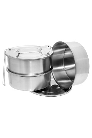 2,2 Lt Edelstahl 3-teilige Lunchbox Lebensmittelbehälter für 2–3 Personen 750 ml beheizbar 3 Behälter 15 x 18 cm abn280622-3x750sft - 5