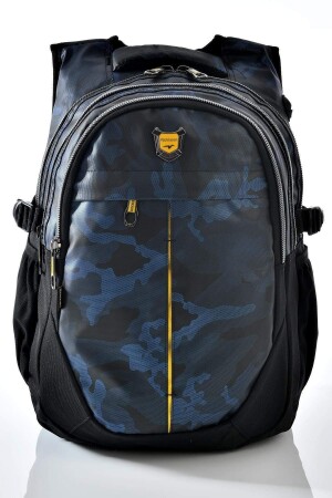 2235 Schulrucksack mit Tarnmuster, Blau - 3