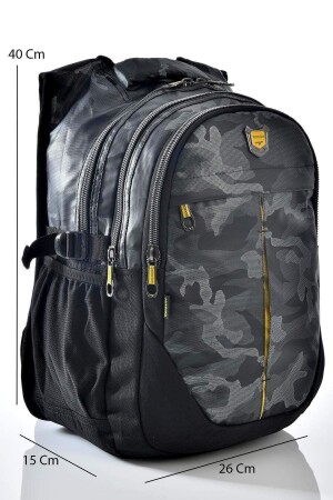 2235 Schulrucksack mit Tarnmuster, Grau - 1