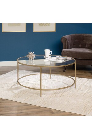 منز-روما طاولة قهوة ذهبية زجاج محموم (غير قابل للكسر) 2255 - tino furniture